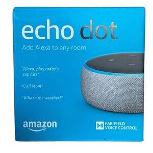 New in Box Amazon Echo Dot 3rd Gen in Blue and Gray
